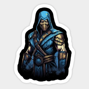 This retro samurai hero is ready to slay all day Sticker